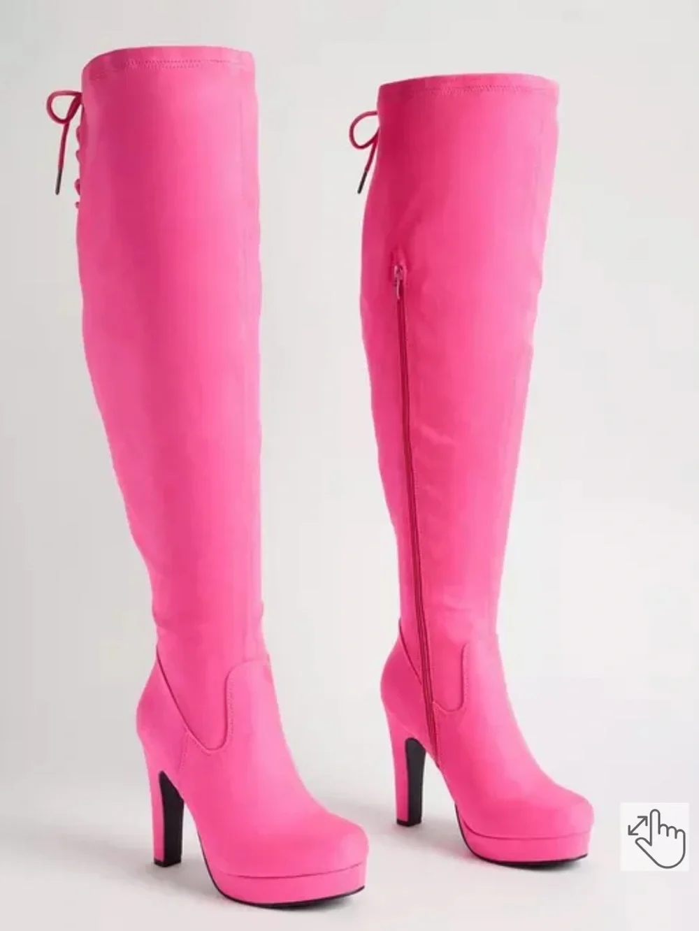 Torrid Over-the-Knee Pink Platform Heel Boots (WW)